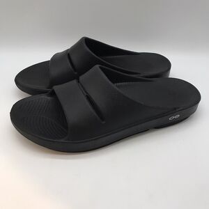 OOFOS OOahh Slide Unisex Men's 11 Women's 13 Black Recovery Comfort Sandal EU 44